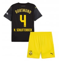 Borussia Dortmund Nico Schlotterbeck #4 Udebanesæt Børn 2024-25 Kortærmet (+ Korte bukser)